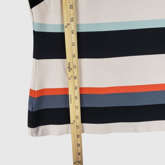 Ann Taylor Womens XL Striped Short Sleeve Top With Multicolor Pattern Rayon - Picture 3 of 6